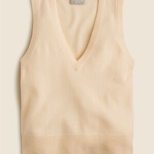 J. Crew Women's V-Neck Sweater Vest in Cream